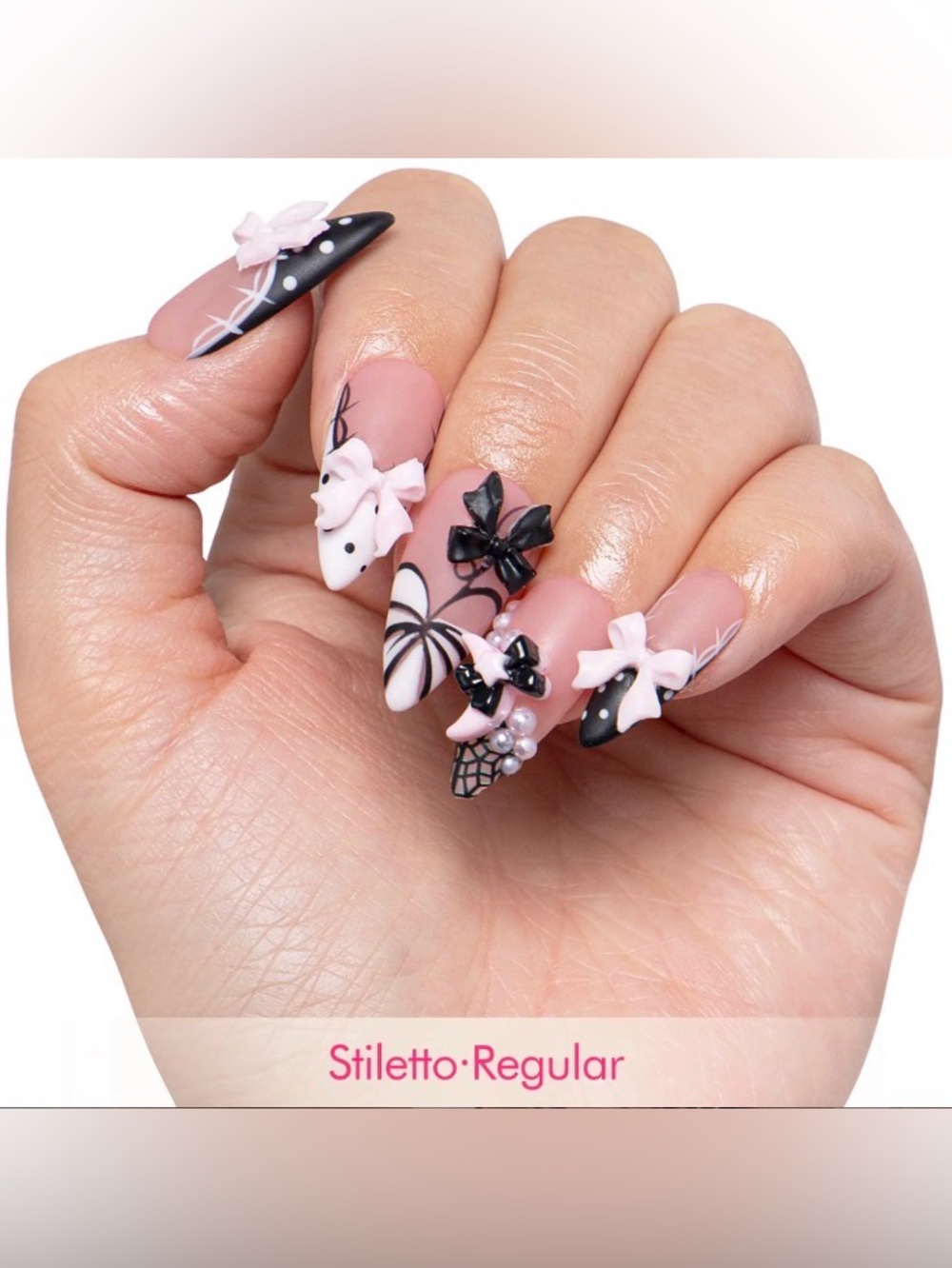 Lovful Midnight Doll Handmade Nails Stiletto